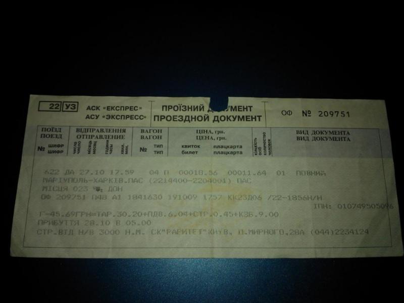 билеты на поезд в Украине