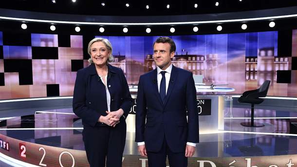 4 травня 2017, 2:37 Переглядів:   У Франції пройшли дебати Ле Пен і Макрона напередодні другого туру виборів, фото AFP