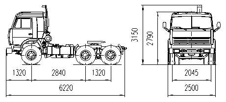 Модернізація тягача КАМАЗ 54112 аналогічна бортовому КАМАЗ 53212