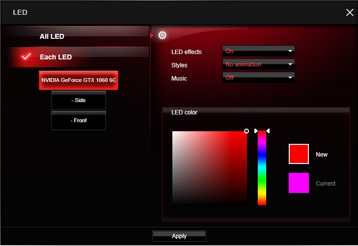 RGB-LED закладені під логотипом з драконом на верхній панелі адаптера
